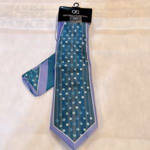Antonia Collection-100% Silk Abstract Necktie & Matching Pocket Square SET-NWT